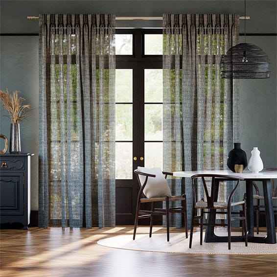 ルナボイル ゴールド＆ブラック レースカーテン