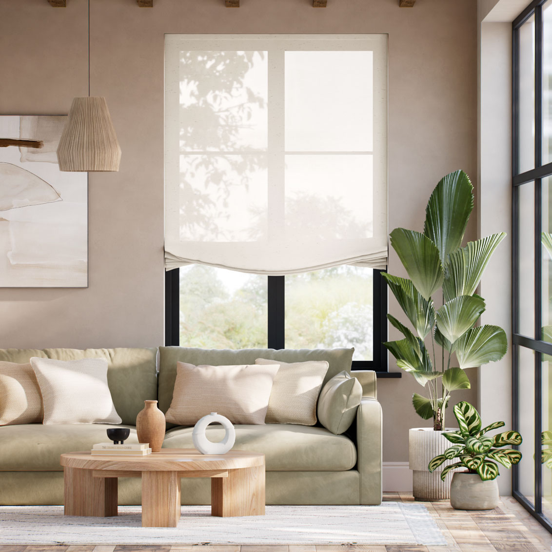 マダガスカルボイル ニュートラル リラックス ローマンシェード