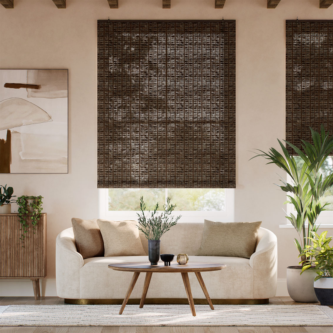 マウイ ウォールナット すだれ ロールアップスクリーン