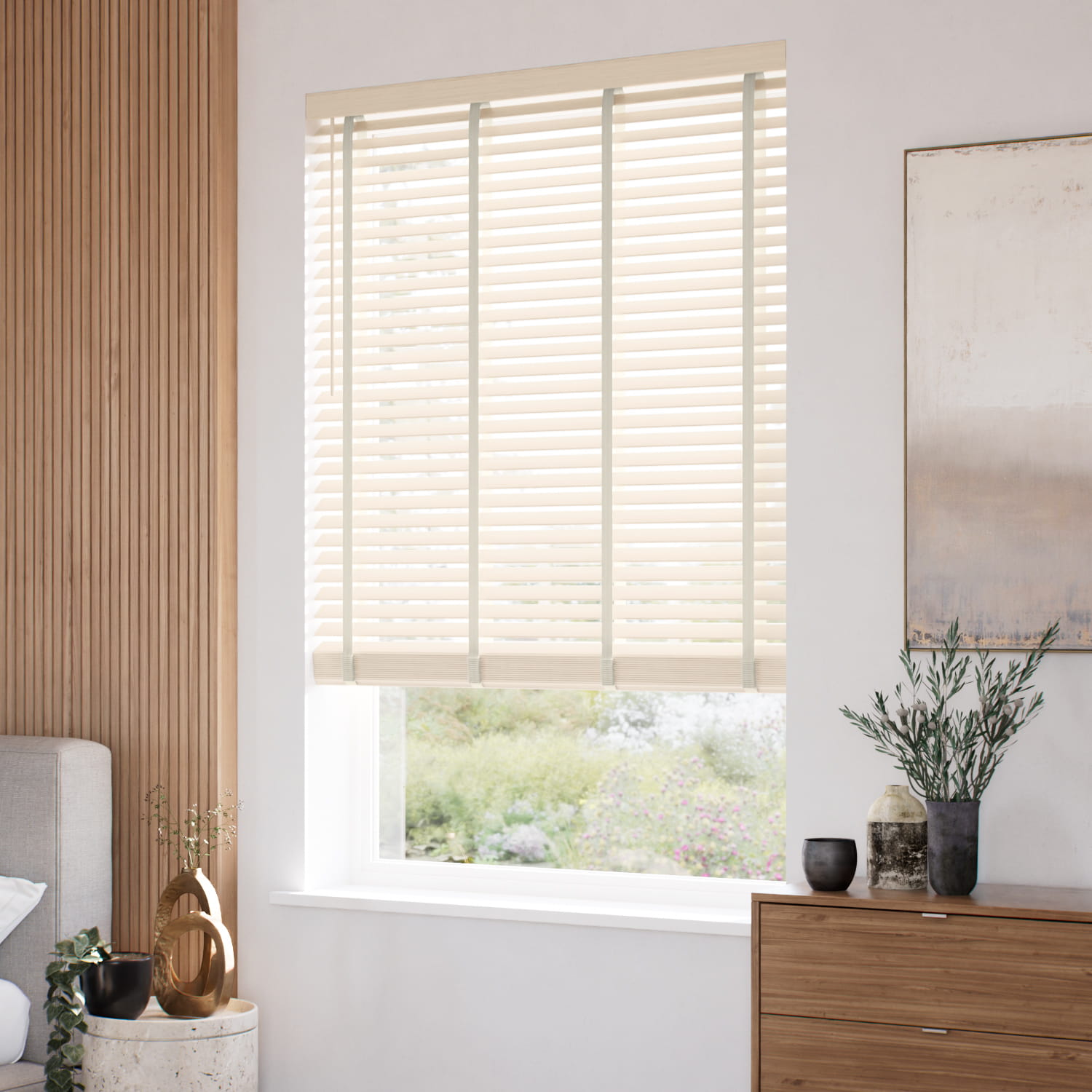 コードレス メトロポリタン アーモンド＆ダヴ ウッドブラインド