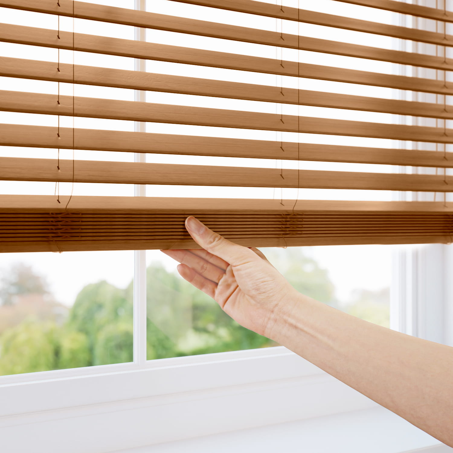 コードレス メトロポリタン スノー＆チョーク ウッドブラインド