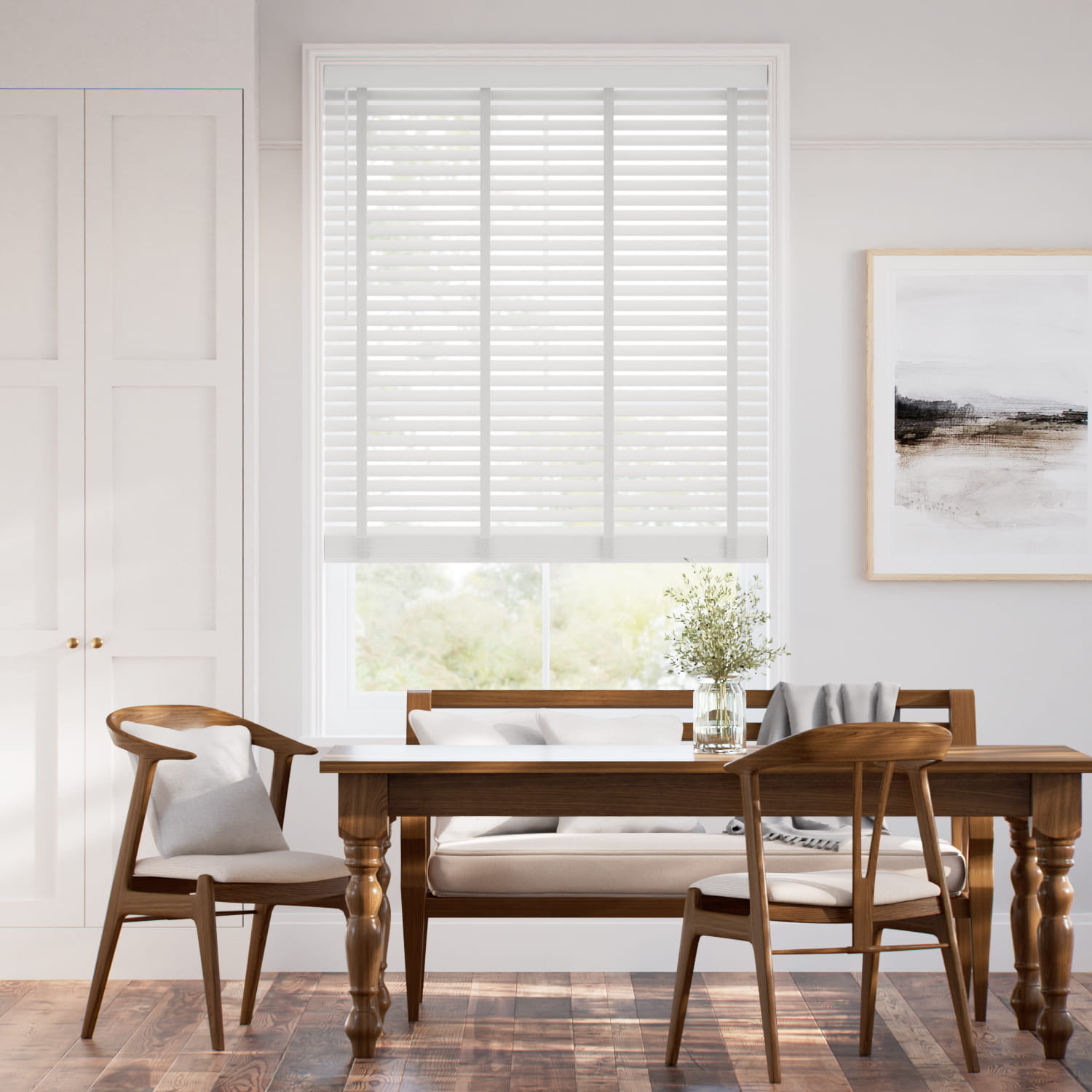 コードレス メトロポリタン スノー＆チョーク ウッドブラインド