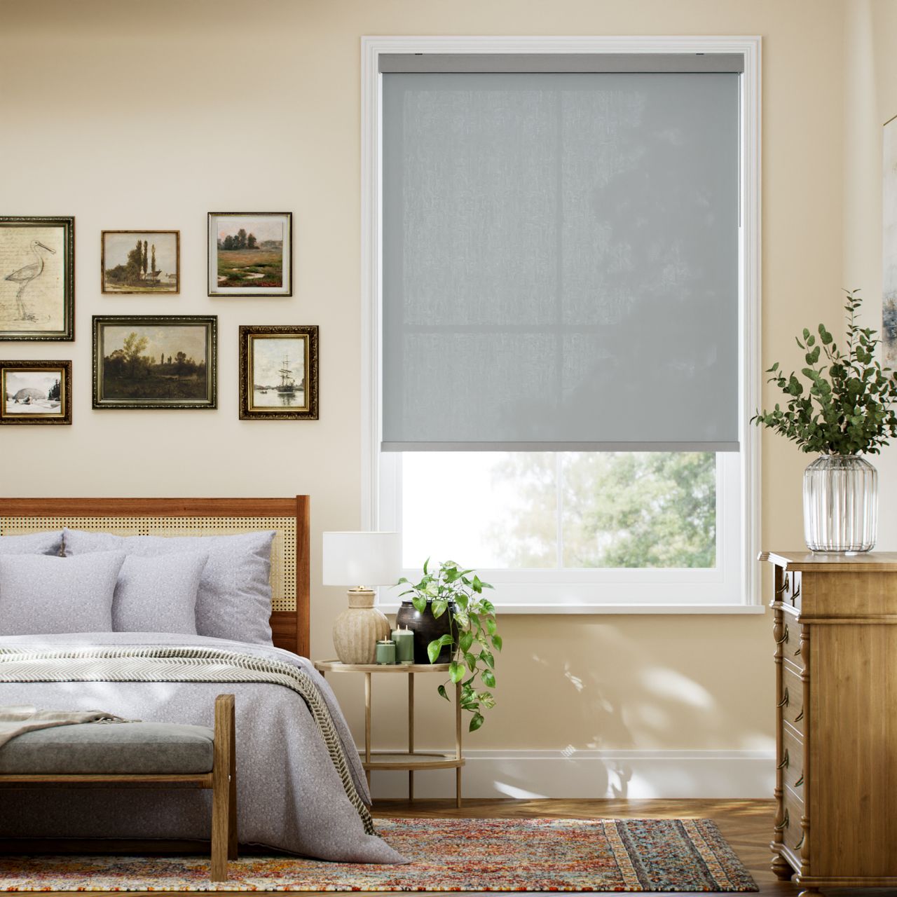 非遮光 ダークグレー ロールスクリーン