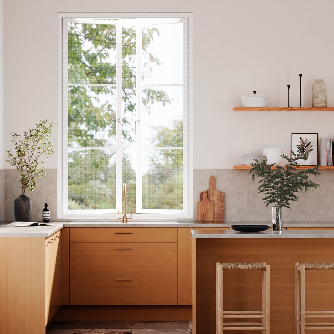 グレー ロール網戸