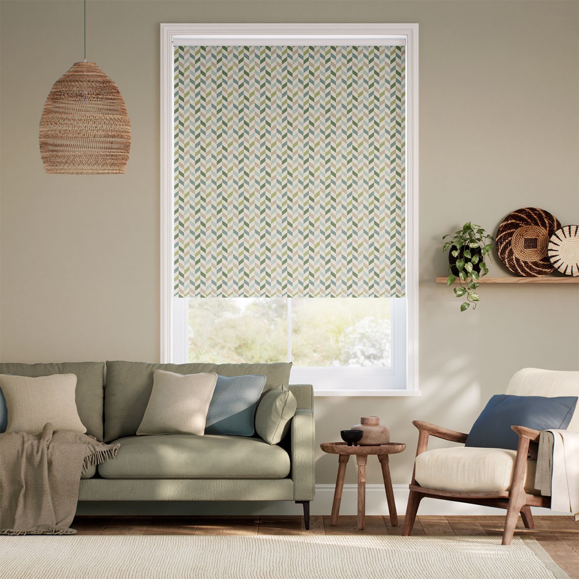 フォニックス ティールグリーン ロールスクリーン