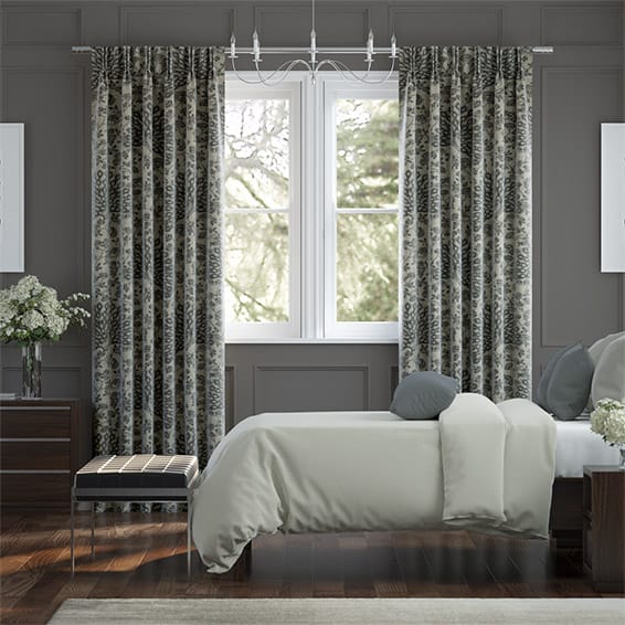 ピニオンビンテージリネン　ストーン カーテン