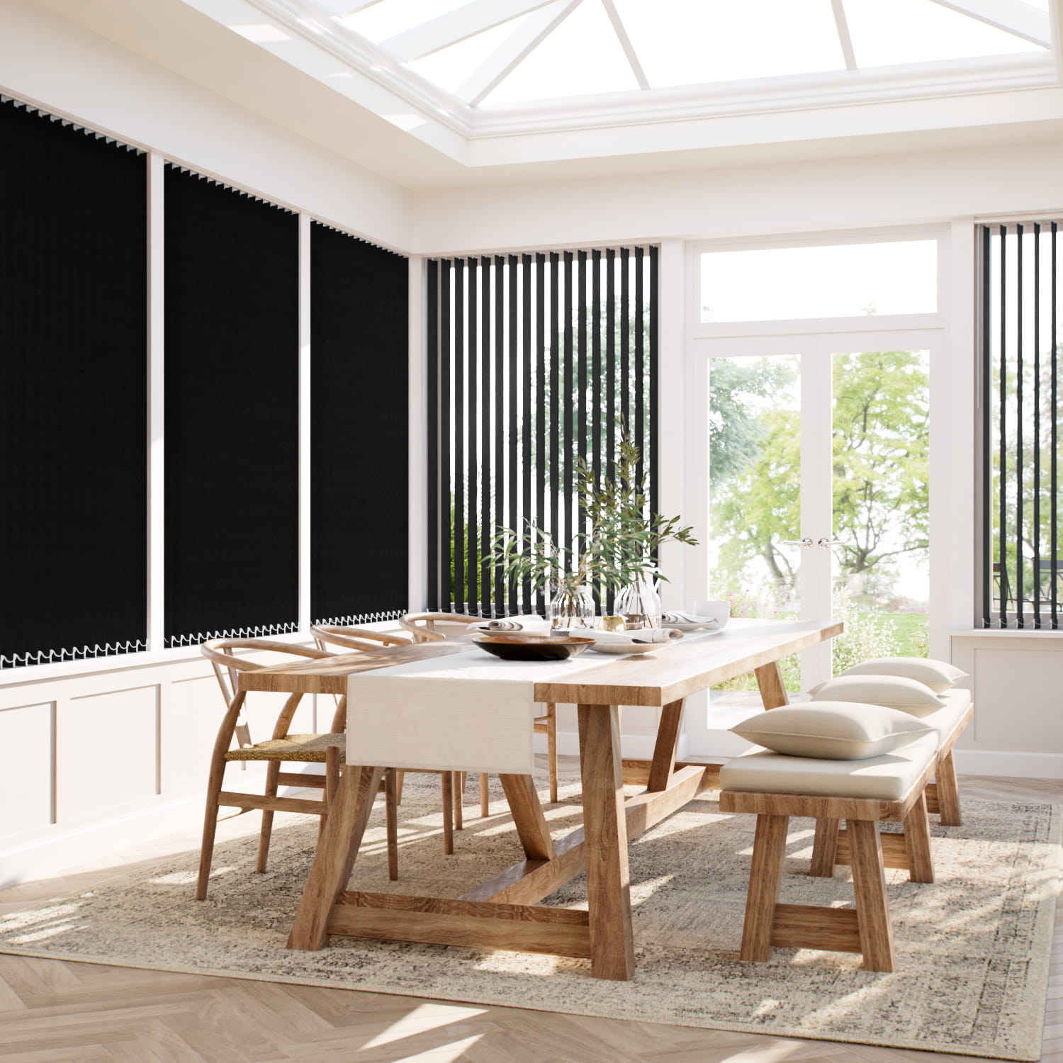 遮光ロドス ブラック バーチカルブラインド