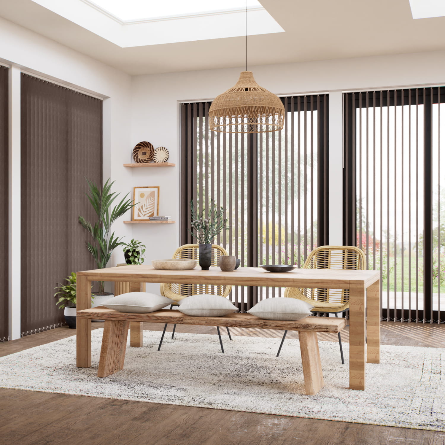 遮光ロドス ブラウン バーチカルブラインド