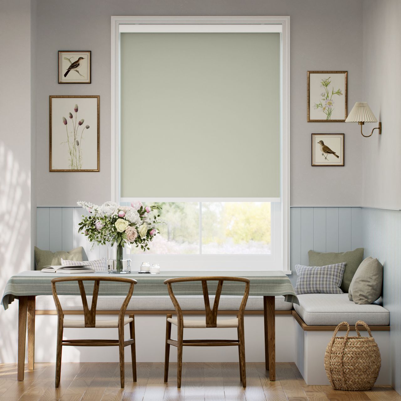 遮光 グリーン ロールスクリーン