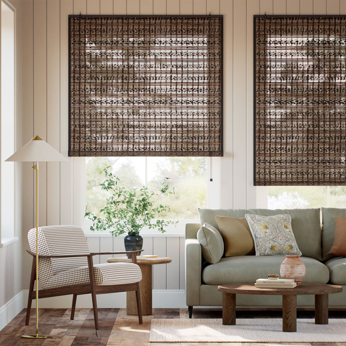 ロザリオ ウォールナット＆エイコーン すだれ ロールアップスクリーン