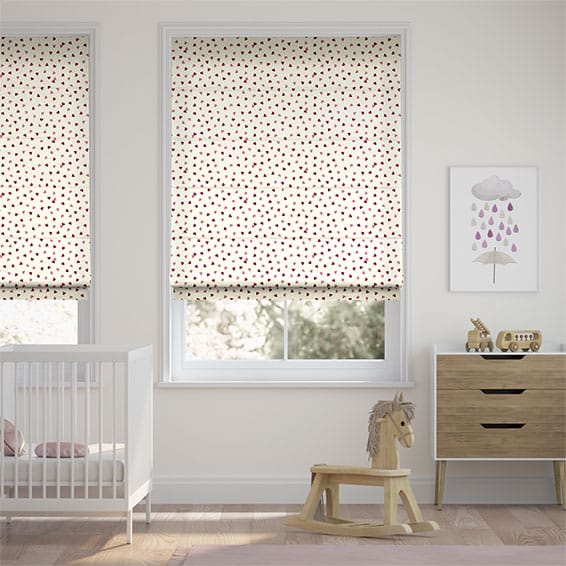 スキャッタードハート　ピンク ローマンシェード