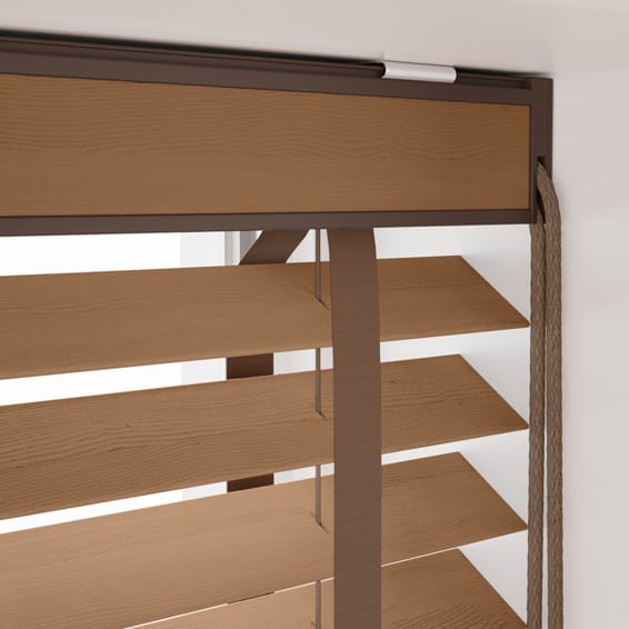 シンプル ヘーゼルブラウン＆ライトブラウン ウッドブラインド