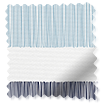 防水・遮光　カーディガンストライプ　ブルーホライズン ロールスクリーン サンプルの写真
