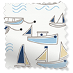 防水・遮光　セイルボート　ブルー ロールスクリーン サンプルの写真
