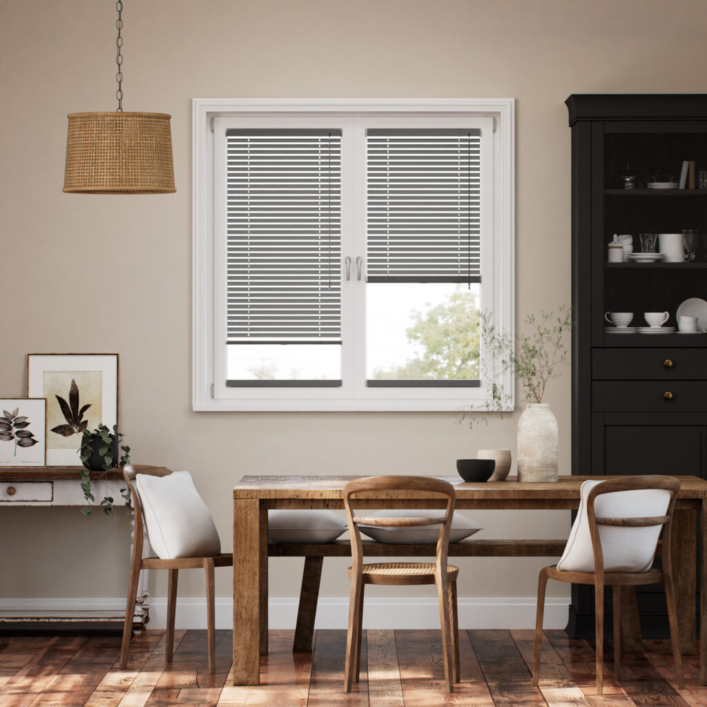 【窓貼りタイプ】エッセンス　ミッドグレー アルミブラインド