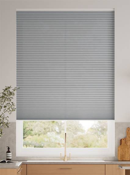 【窓貼りタイプ】採光 ニッケル・グレー コードレス ハニカム Stick2Fit Pleated サムネイル写真