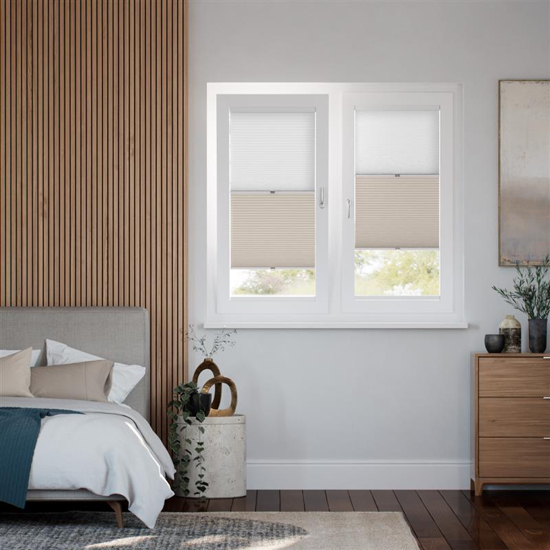 【窓貼りタイプ】ツインハニカム アイボリー シェード