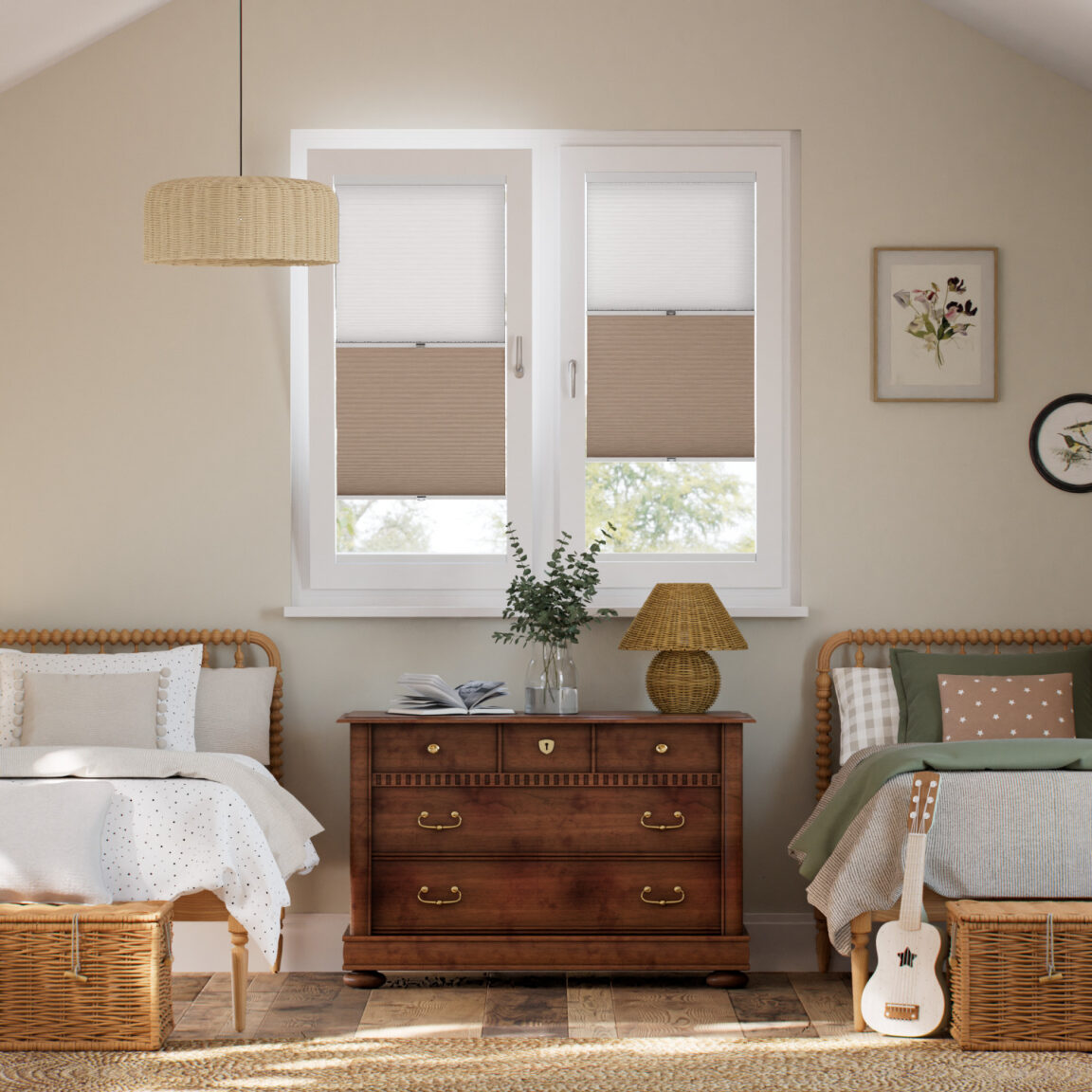 【窓貼りタイプ】ツインハニカム ぺブル シェード