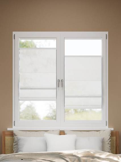 【窓貼りタイプ】ビジュリネン　ホワイト Top Down Bottom Up Stick2Fit Roman Blind サムネイル写真