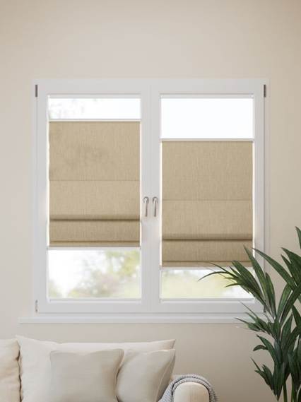 【窓貼りタイプ】エタニティリネン ビスケット Top Down Bottom Up Stick2Fit Roman Blind サムネイル写真