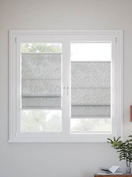 【窓貼りタイプ】ウィリアムモリス ウイローバウ シルバー ボイル Top Down Bottom Up Stick2Fit Roman Blind サムネイル写真