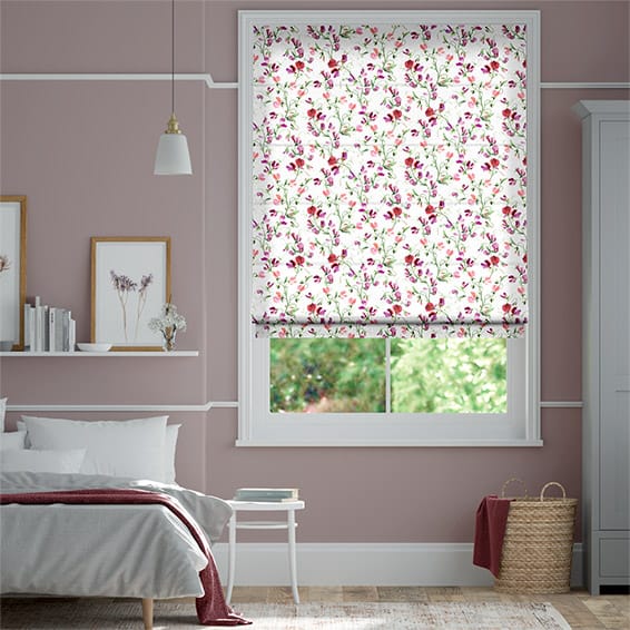 スイートピー　ピンク ローマンシェード