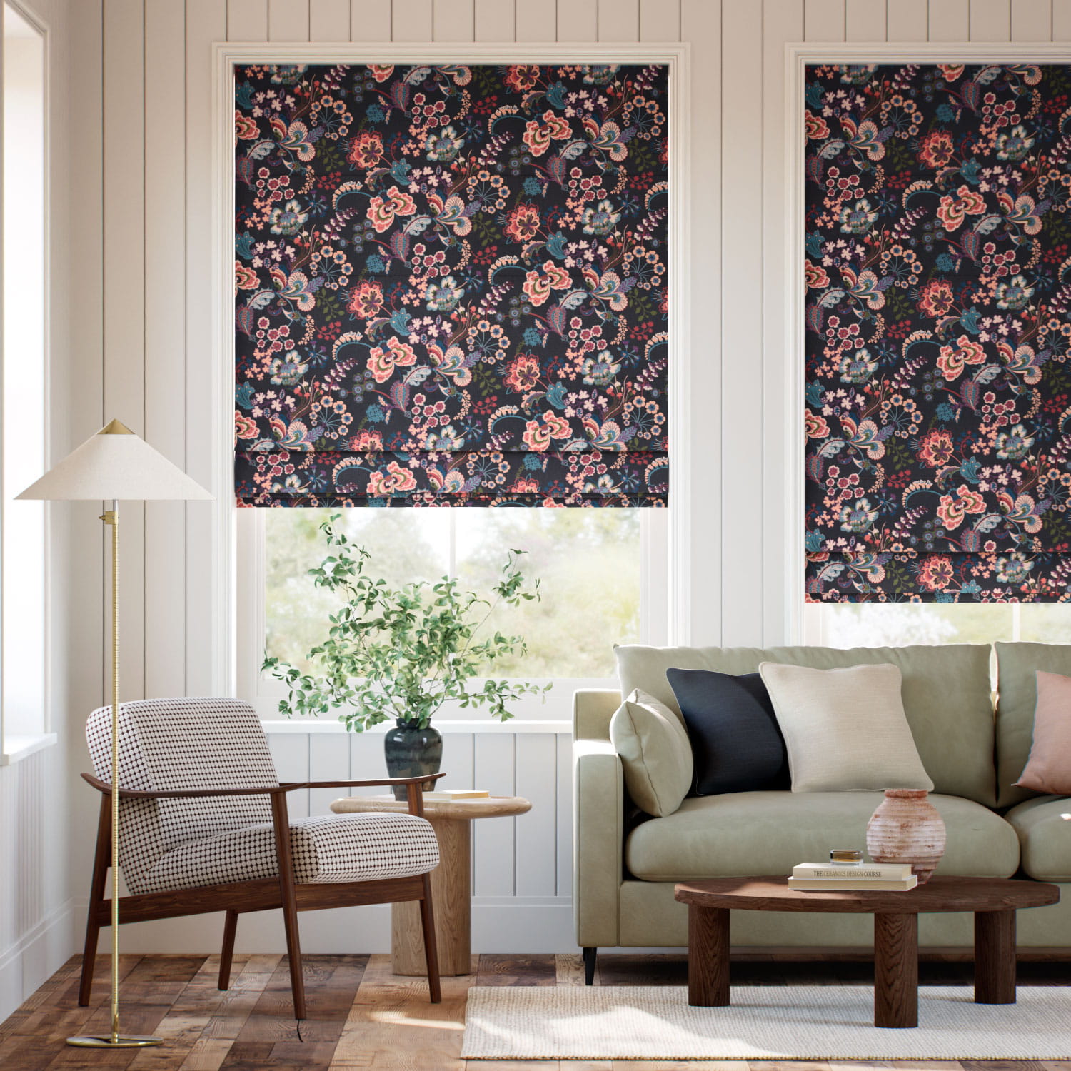 シンフォニー ヒッコリー ローマンシェード