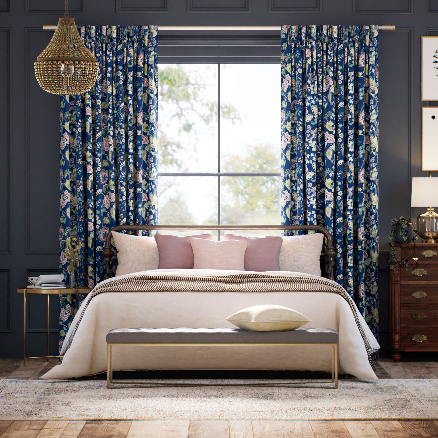 シンフォニー インディゴ カーテン