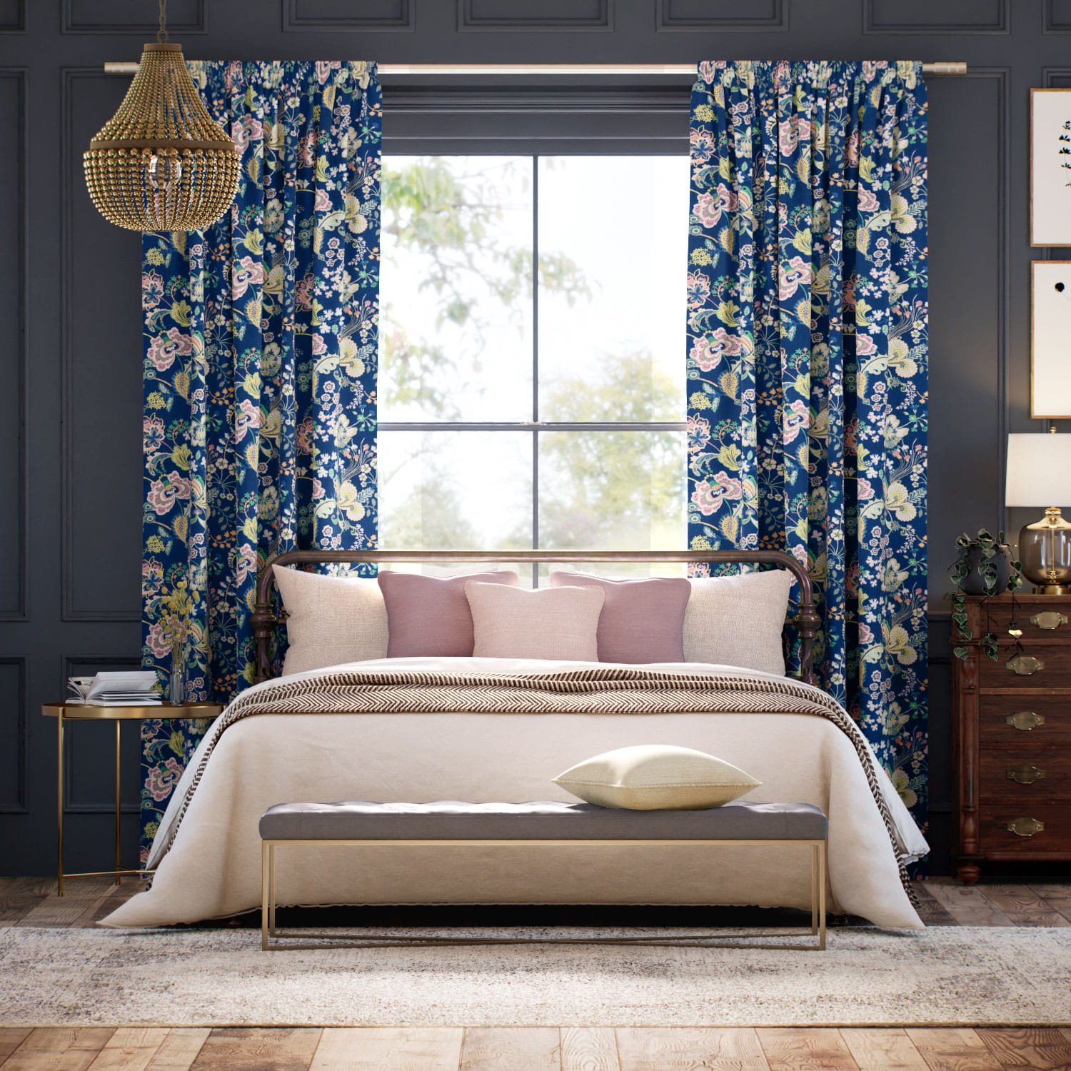 シンフォニー インディゴ カーテン