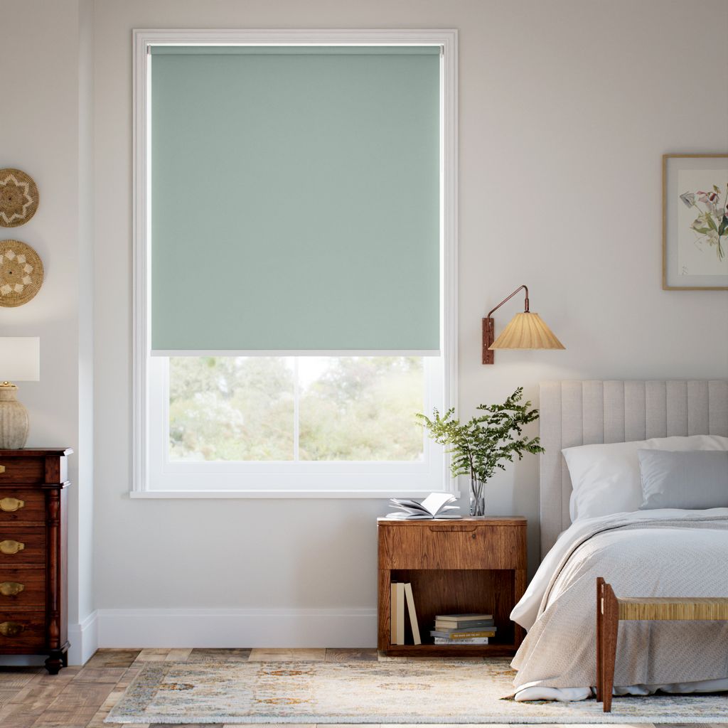 【つっぱり式】遮光 アクア ロールスクリーン