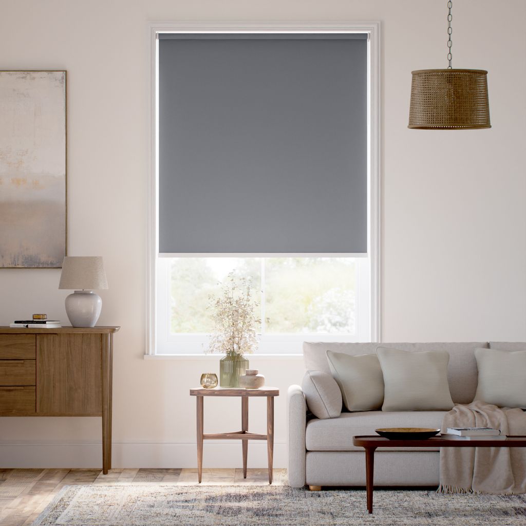 【つっぱり式】遮光 ブルーフォグ ロールスクリーン