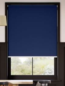 【つっぱり式】遮光 ネイビー ロールスクリーン サムネイル写真
