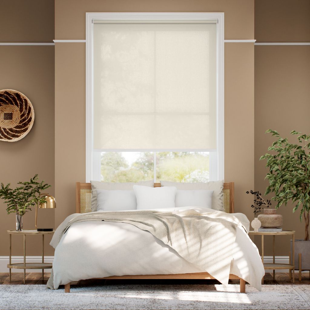 【つっぱり式】防炎 非遮光 ライトグリーン ロールスクリーン