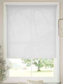 【つっぱり式】防炎 非遮光 アイスホワイト ロールスクリーン サムネイル写真