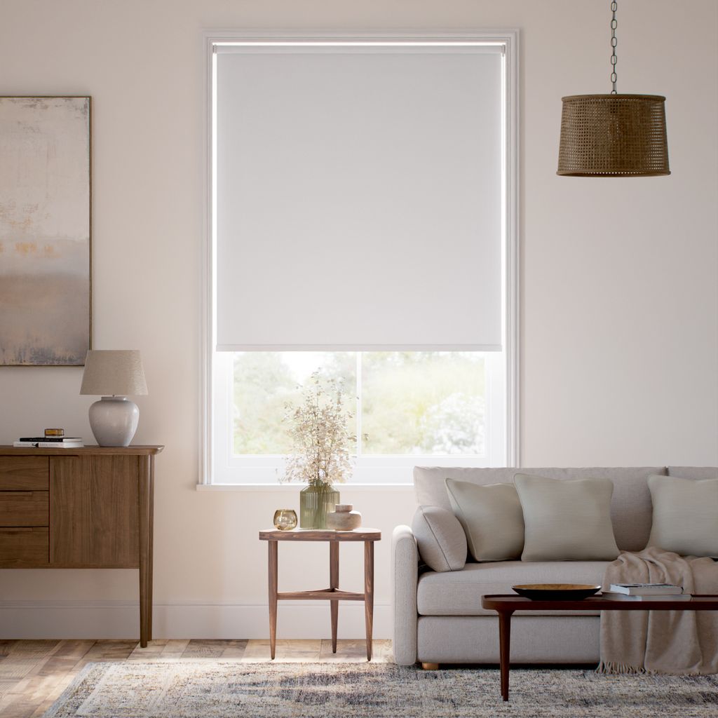 【つっぱり式】遮光 ホワイト ロールスクリーン