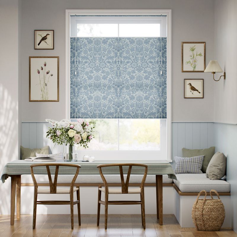 採光トップダウンハニカム ウィリアムモリス サンフラワー ビンテージブルー シェード