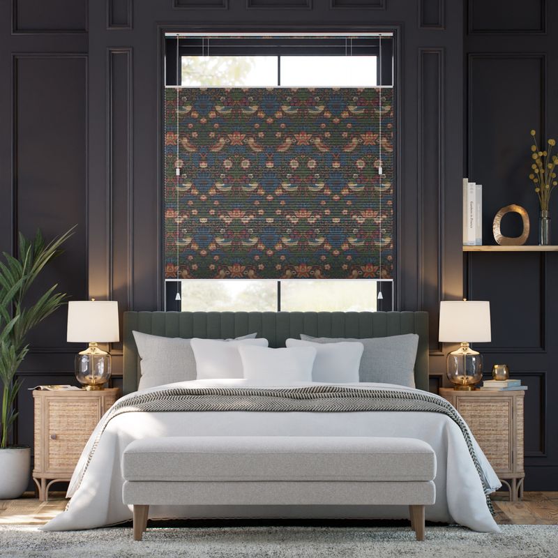 遮光トップダウンハニカム ウィリアムモリス いちご泥棒 ジュエル シェード