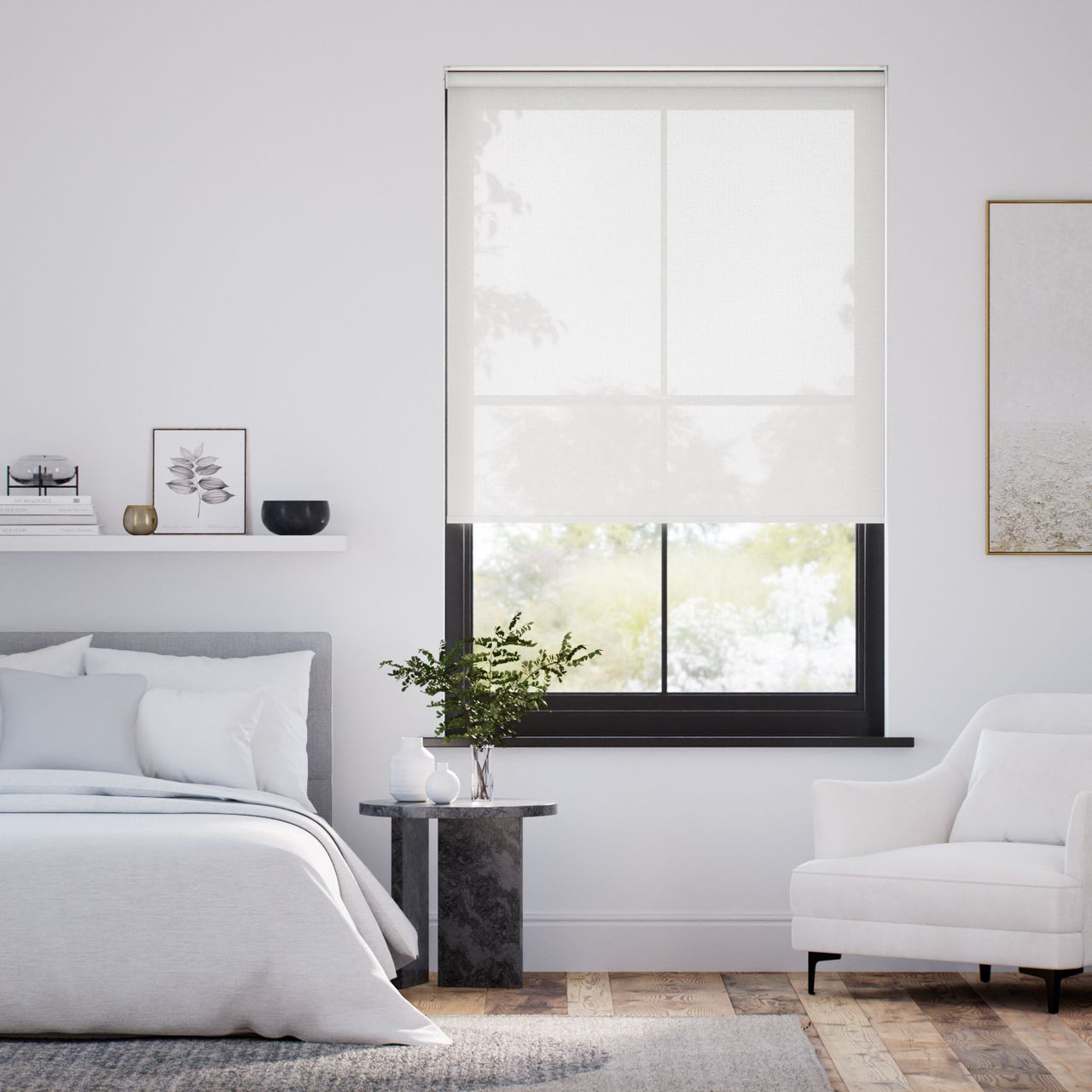 ボイル ホワイト ロールスクリーン