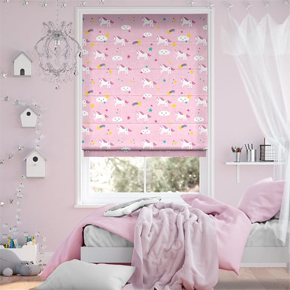 ユニコーンドリーム　ピンク ローマンシェード