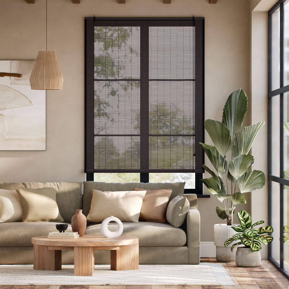 バヌア アンバー＆エイコーン すだれ ロールアップスクリーン