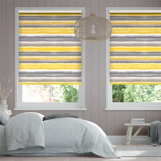 ウォーターカラーストライプ　オーカ ロールスクリーン