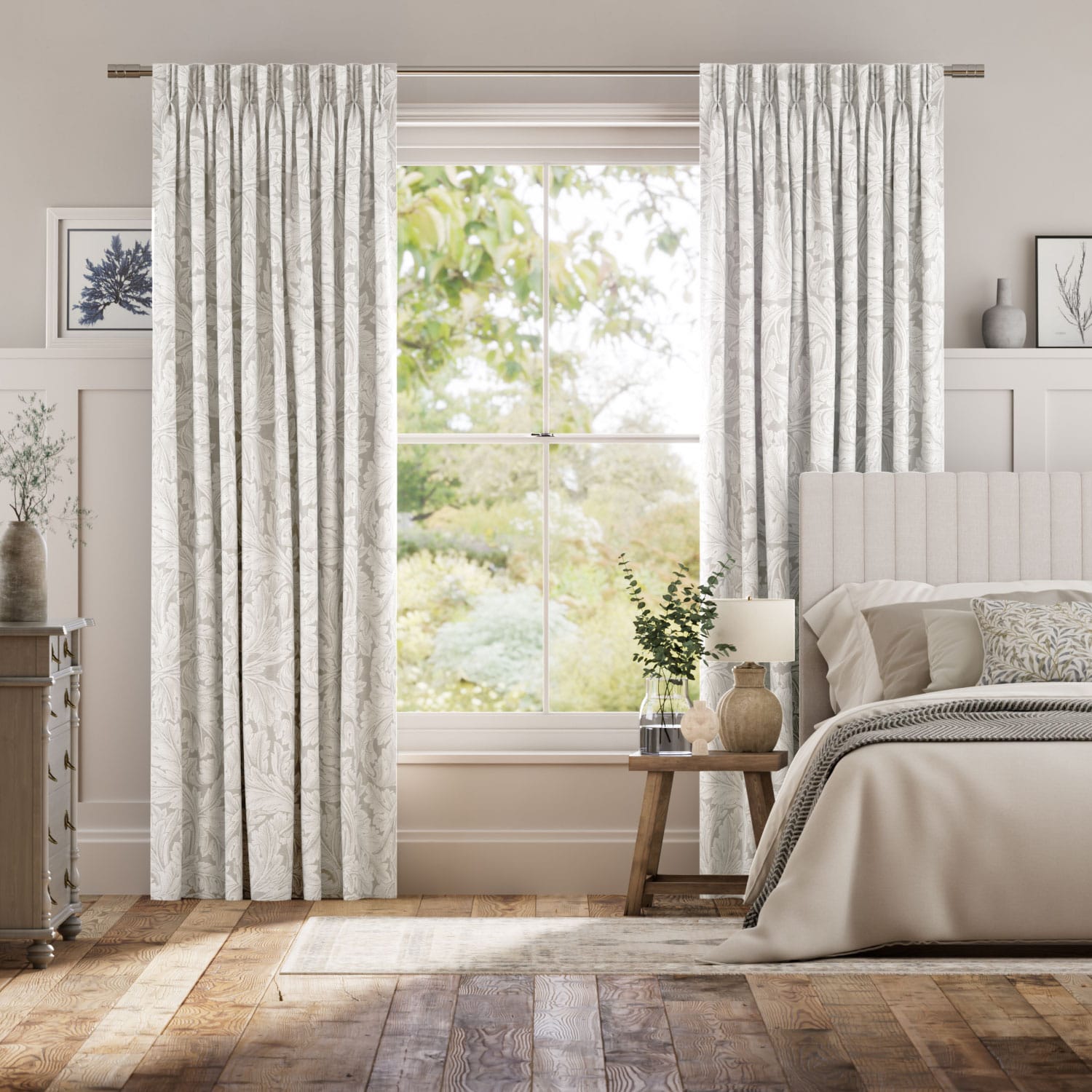 ウィリアムモリス アカンサス オイスター ジャガード織 カーテン