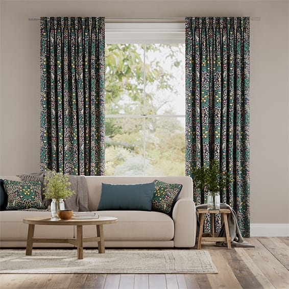 ウィリアムモリス ブラックソーン インディゴ カーテン