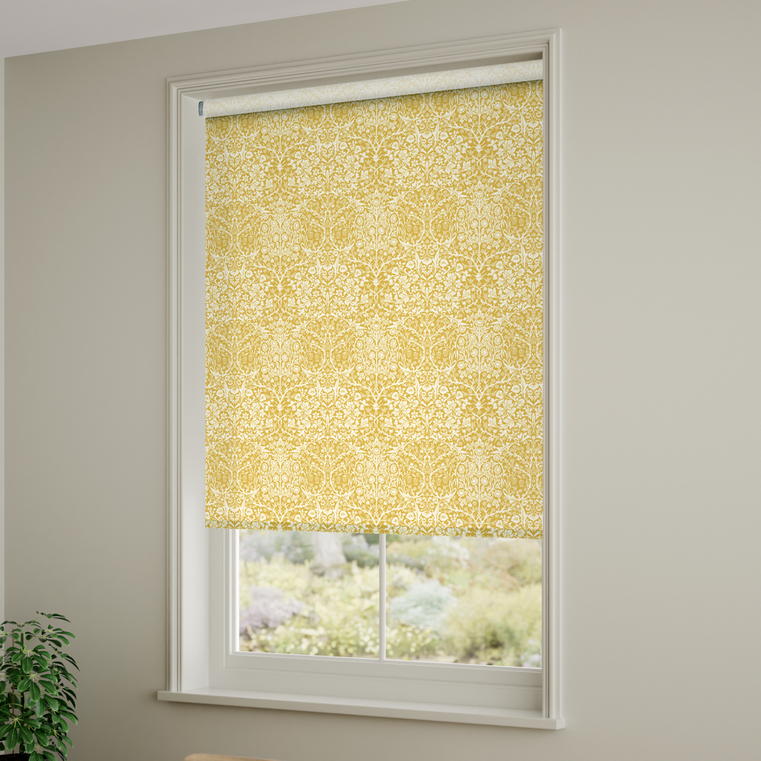 ウィリアムモリス ブラックソーン サフラン ロールスクリーン