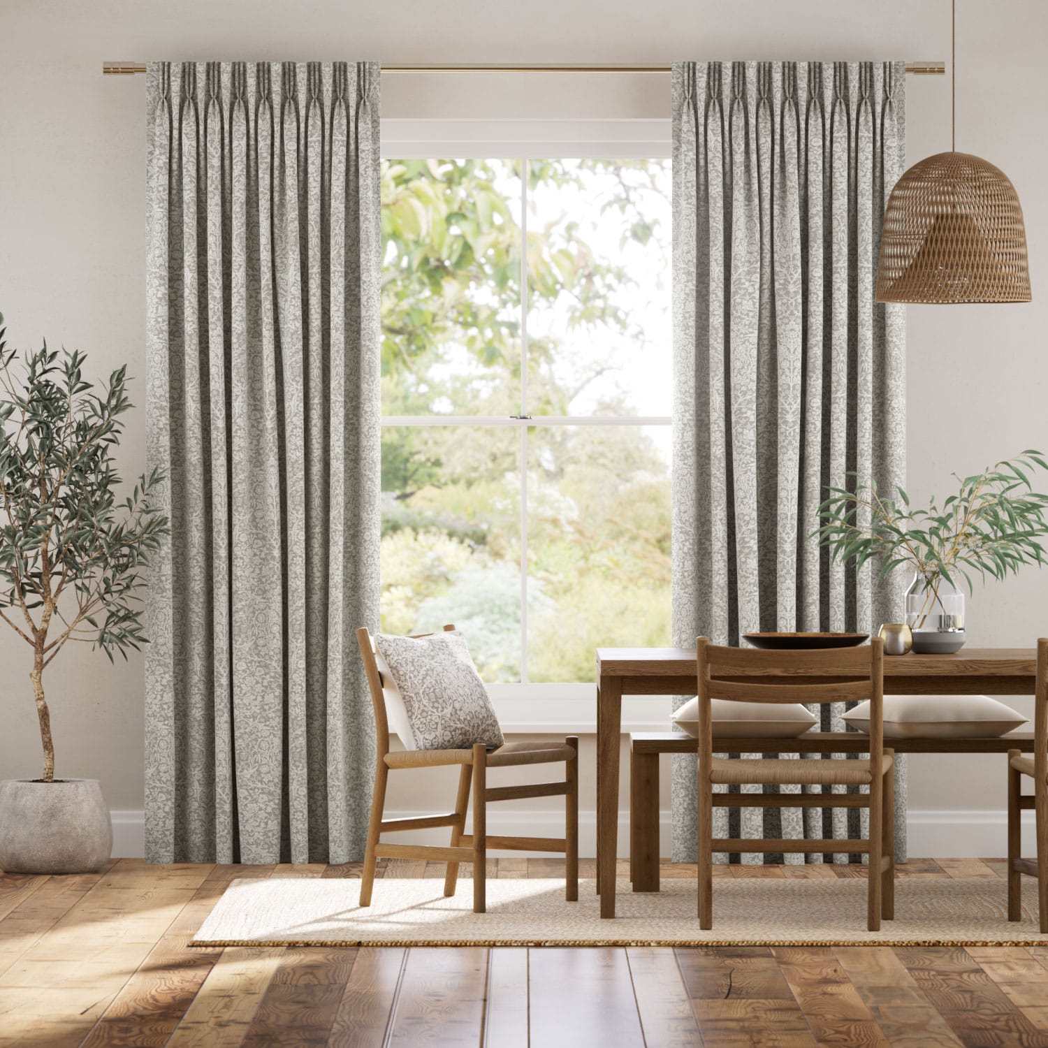 ウィリアムモリス ブラックソーン ストーン カーテン