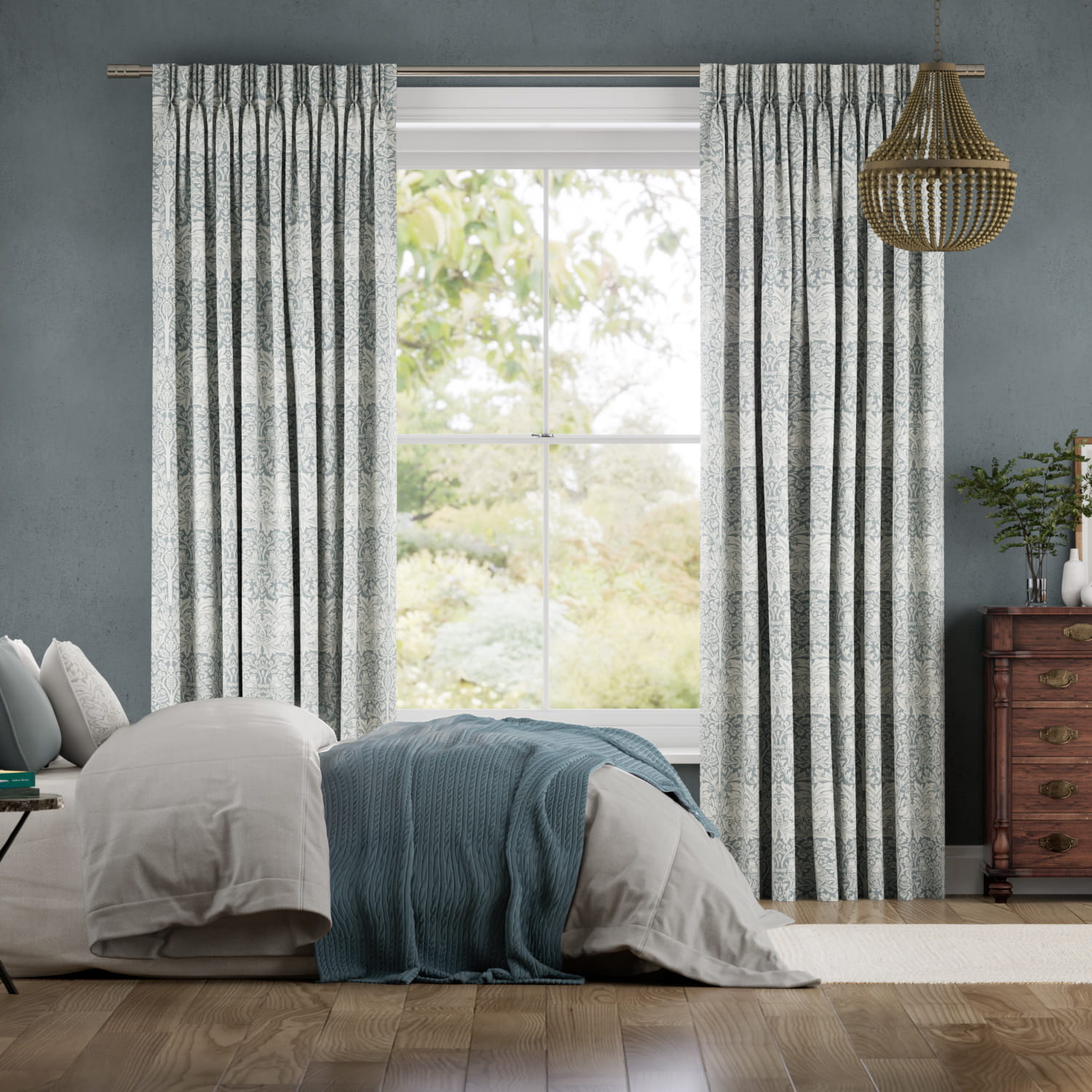 ウィリアムモリス ブラザーラビット ブルーグレー カーテン