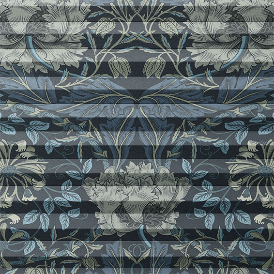 遮光ハニカム ウィリアム・モリス ハニーサクル&チューリップ グレー