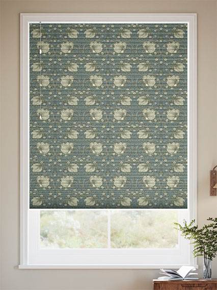 遮光ハニカム ウィリアムモリス ピンパーネル セージ ハニカムシェード サムネイル写真