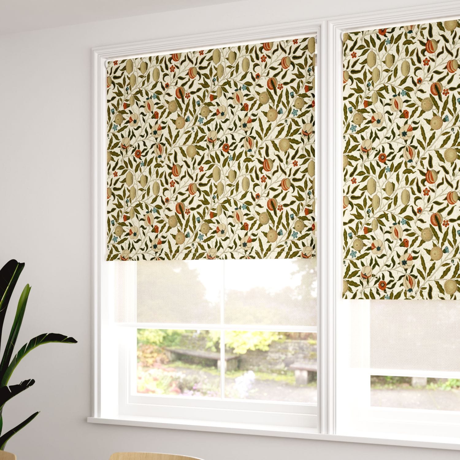 ウィリアムモリス 遮光フルーツ オータム＆リネン ダブルロールスクリーン