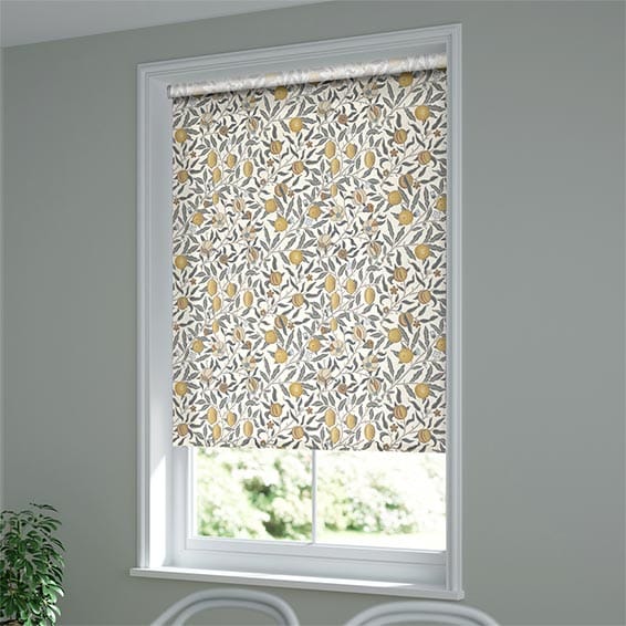 ワンタッチ電動 ウィリアムモリス フルーツ プリムローズ ロールスクリーン